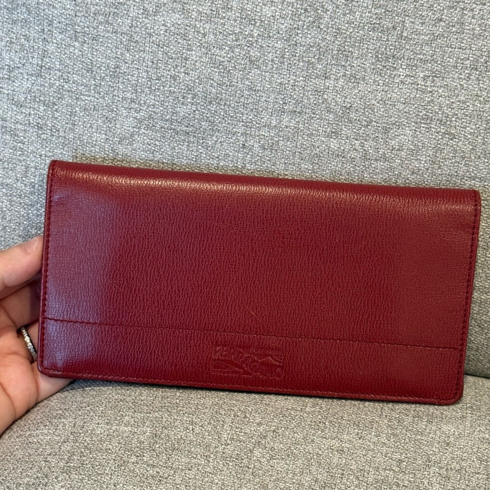 Salvatore Ferragamo Burgundy Leather Long Wallet EUC LIKE NEW
